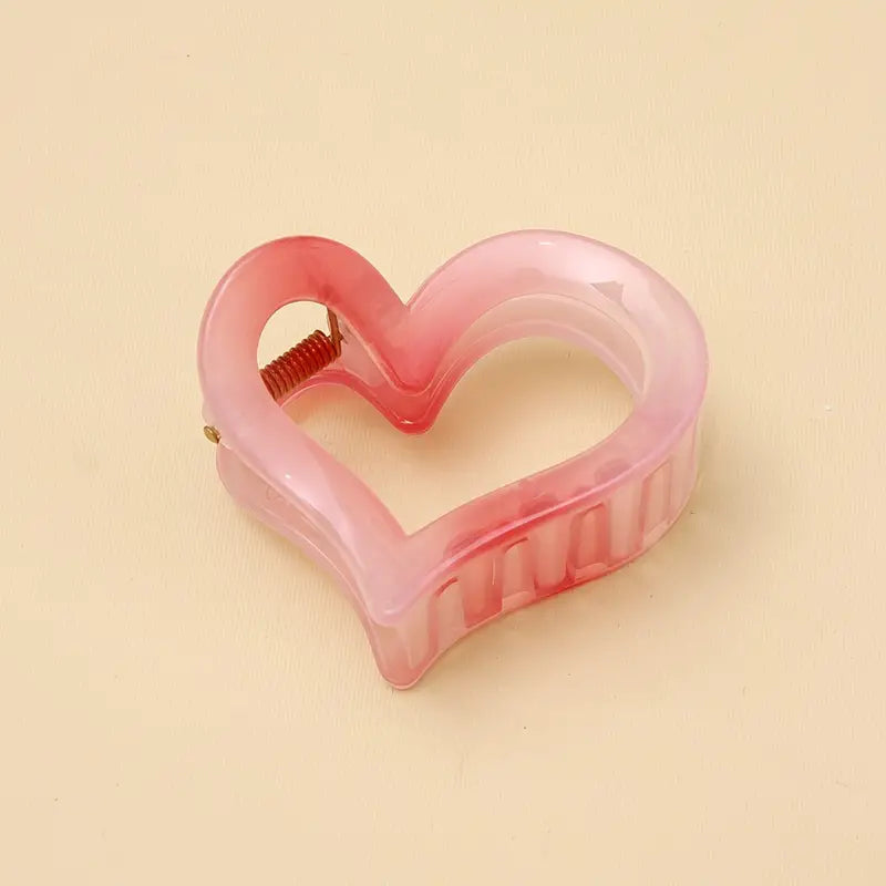 Hair Clip Heart Shaped Transparent