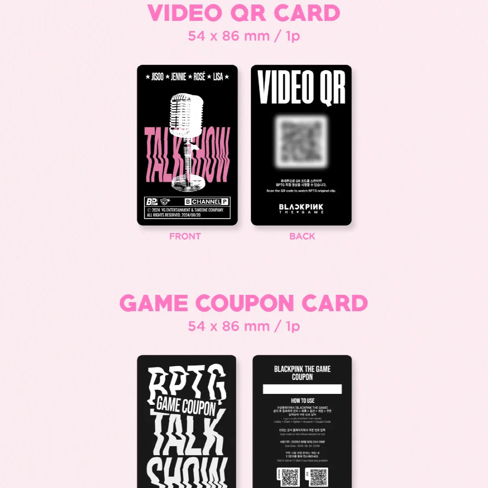 BLACKPINK - THE GAME PHOTOCARD COLLECTION [TALK SHOW]