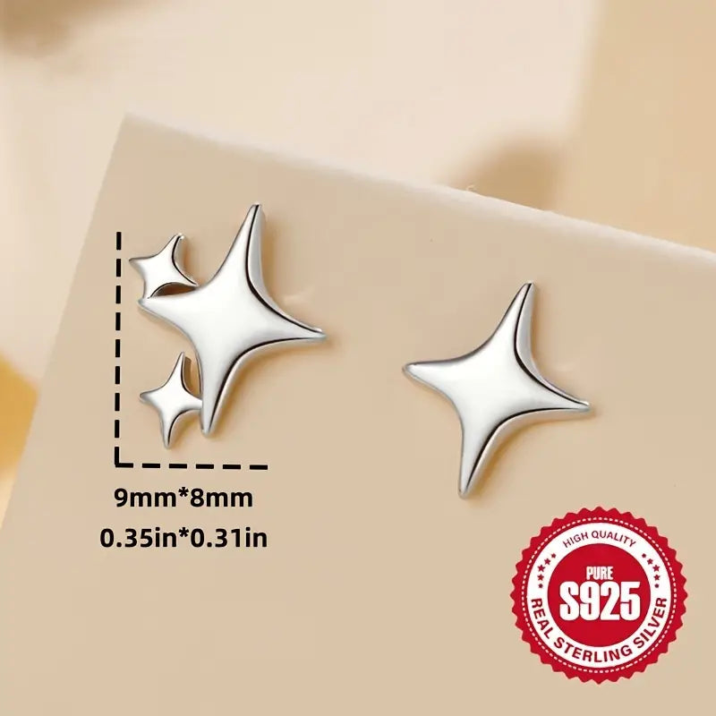 S925 Earrings Simple Star