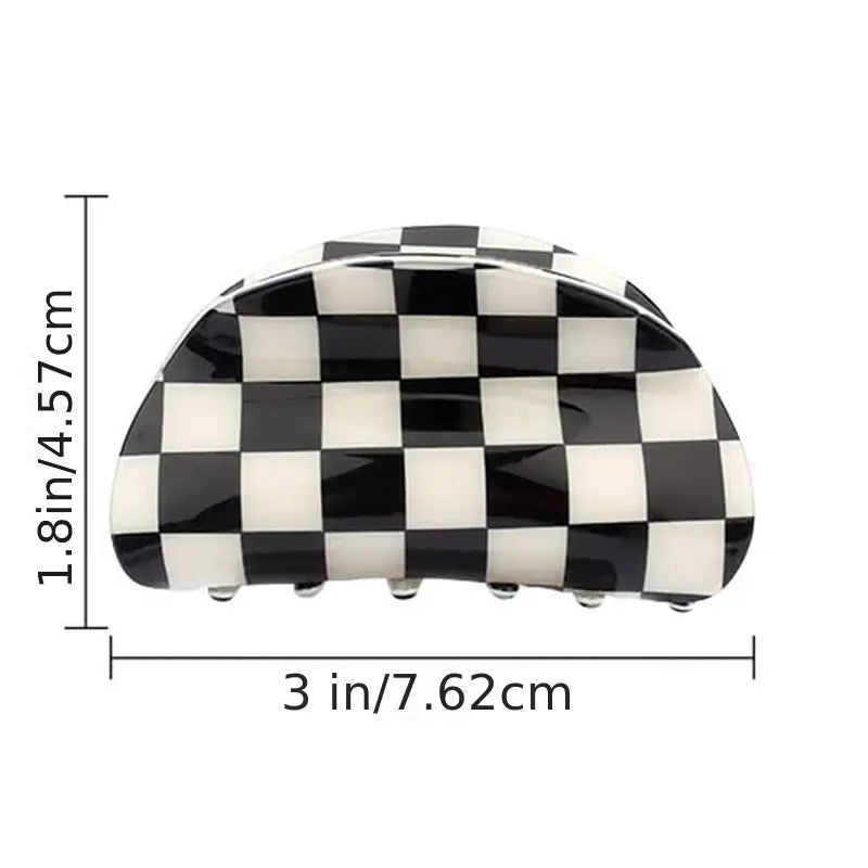 Hair Clip Checkered Pattern