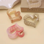 Hair Clip Heart Shaped Transparent