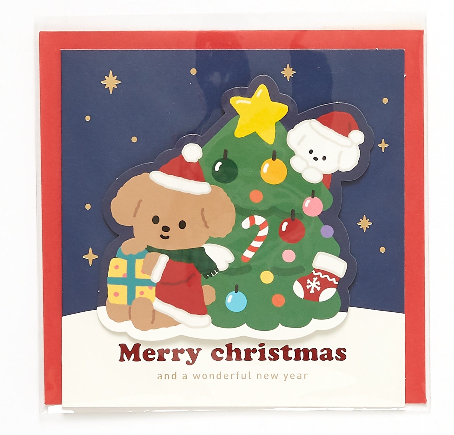 CHRISTMAS CARD DOG TREE POP-UP