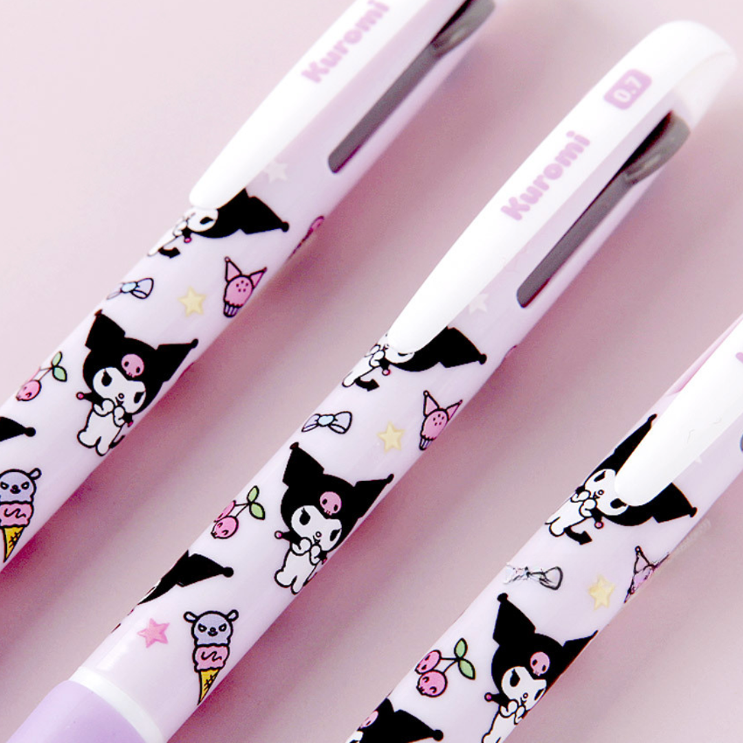 Sanrio Erasable 3-Color Ballpoint Pen - Kuromi