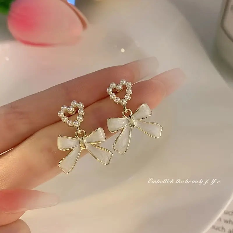 Earrings Heart & Bow