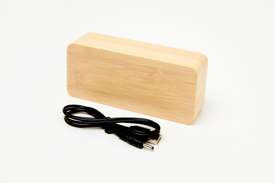 Digital Bamboo Wooden Desk Clock (Large)