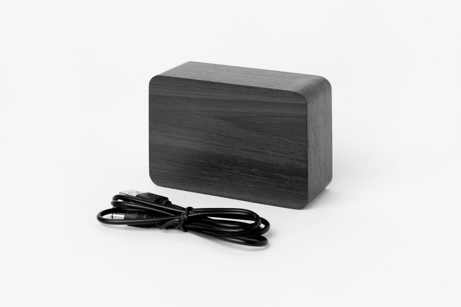 Digital Black Wooden Desk Clock (Medium)