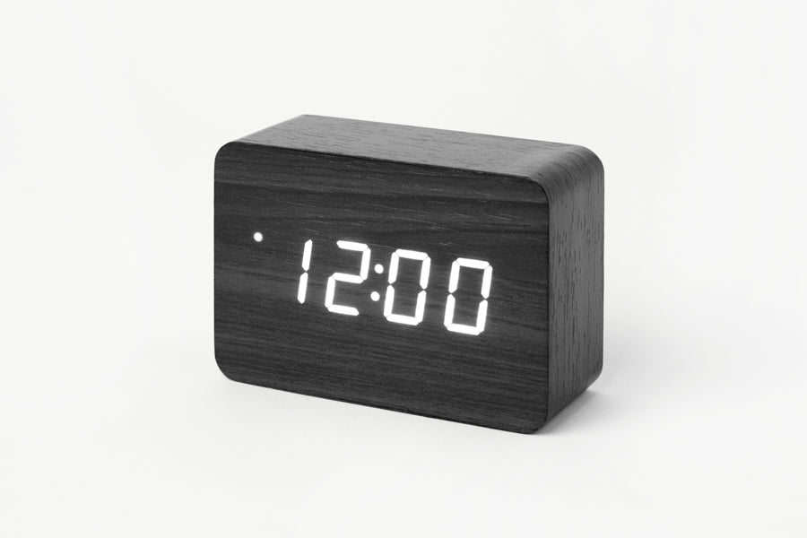 Digital Black Wooden Desk Clock (Medium)