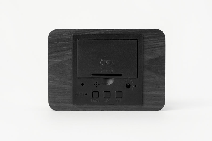 Digital Black Wooden Desk Clock (Medium)