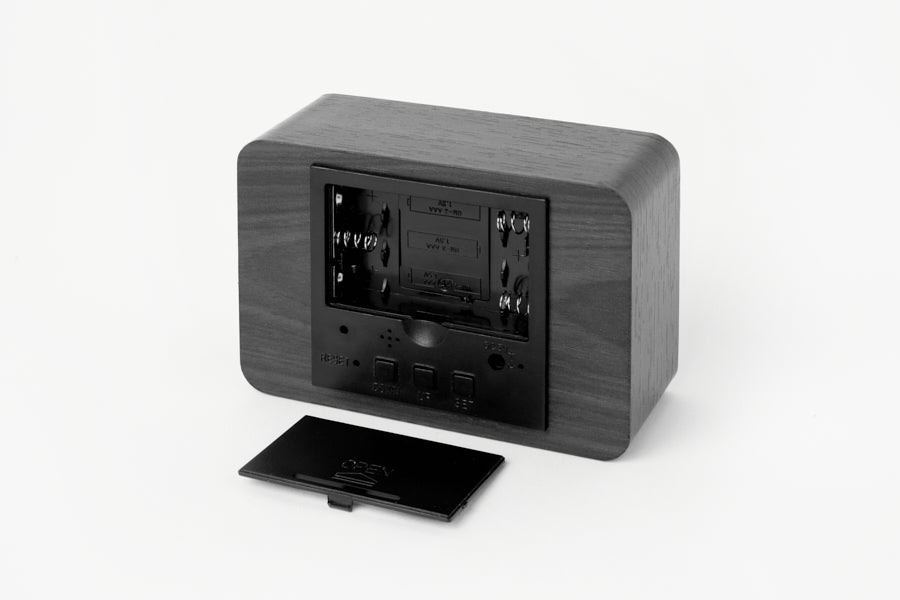 Digital Black Wooden Desk Clock (Medium)