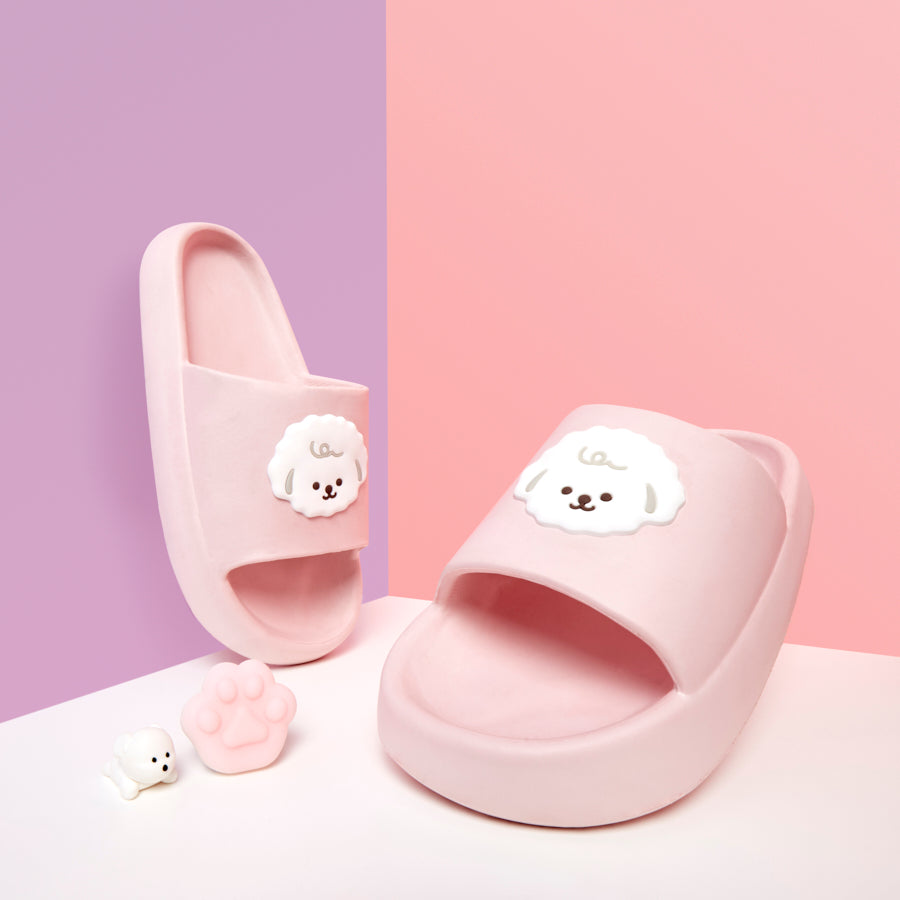 Pom Pom Slippers: Bichon 235 (Pink)