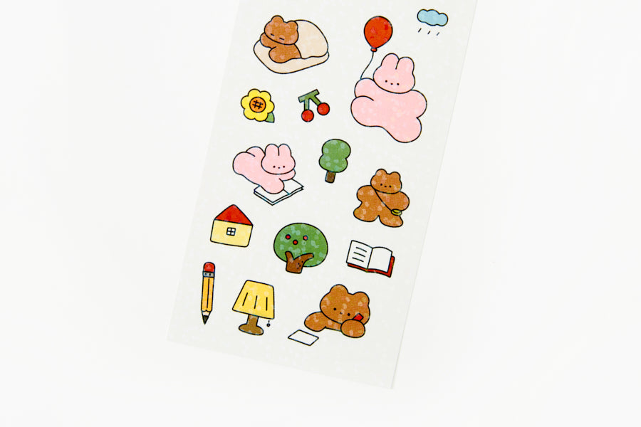 Sticker Rabbit & Bear Happy Day