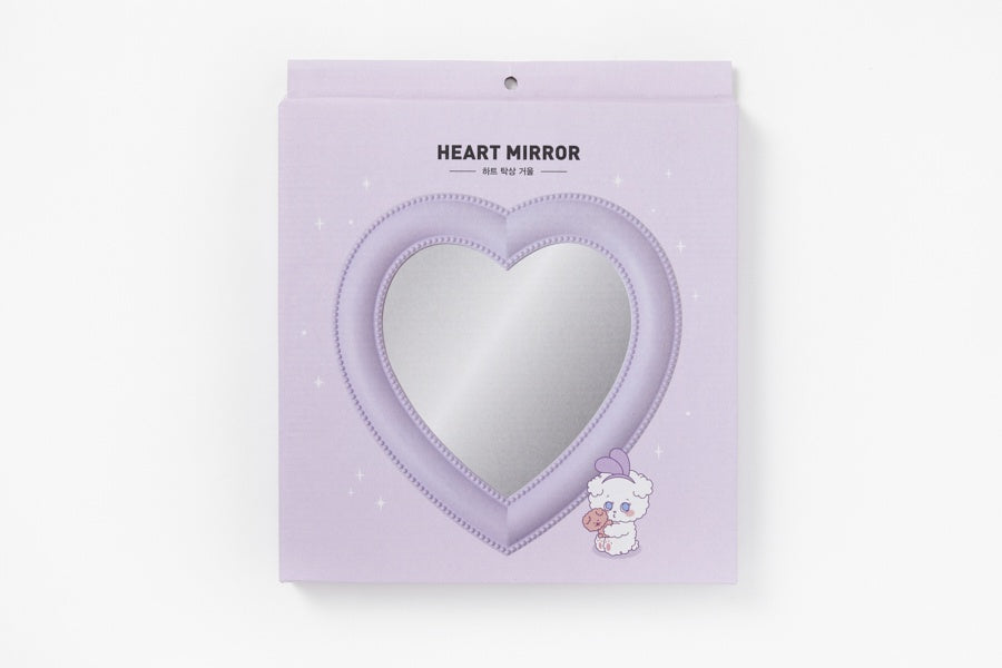 Lavender Heart-Shaped Tabletop Mirror (Large)