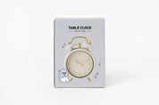 Analog Table Clock (Grey and Gold)