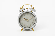 Analog Table Clock (Grey and Gold)