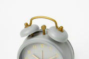 Analog Table Clock (Grey and Gold)