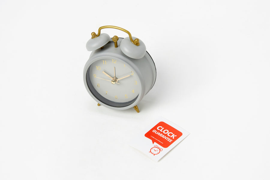 Analog Table Clock (Grey and Gold)