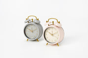 Analog Table Clock (Grey and Gold)