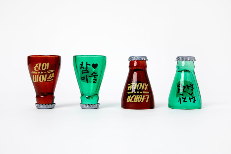 Bottle Cap Soju Glass Set: Brown (45ml)