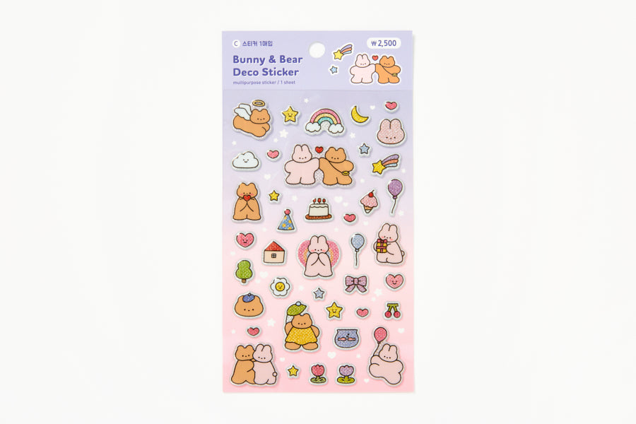 Sticker Soft Rabbit & Bear