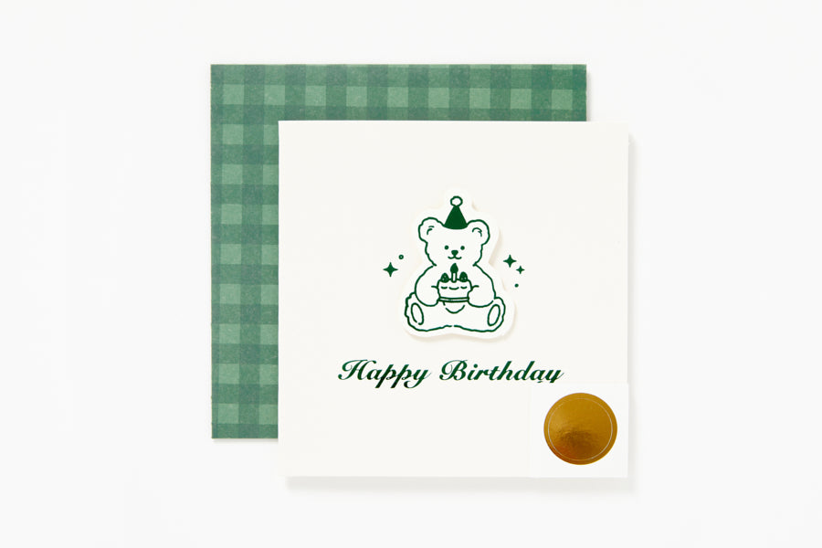 Card 'Happy Birthday' Simple Bear Green