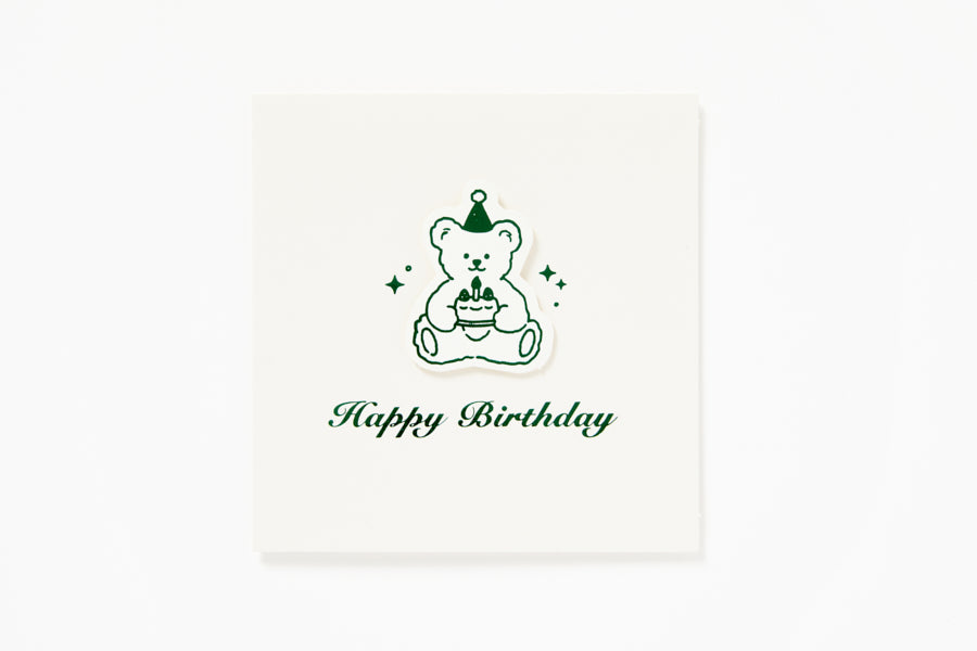 Card 'Happy Birthday' Simple Bear Green