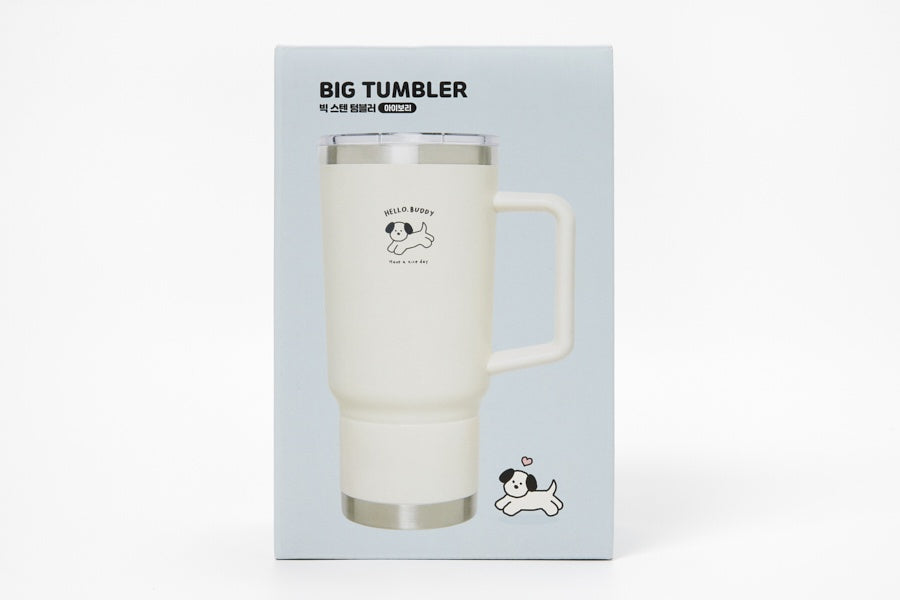 Big Tumbler with Handle (770ml) - 'Hello Buddy' Puppy