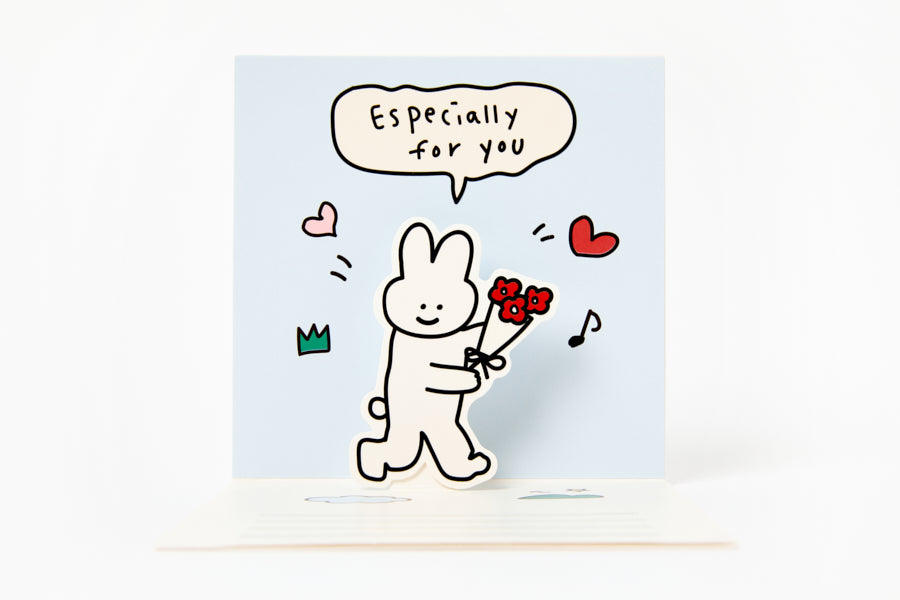 Pop-Up Card 'Surprise' Rabbit Red