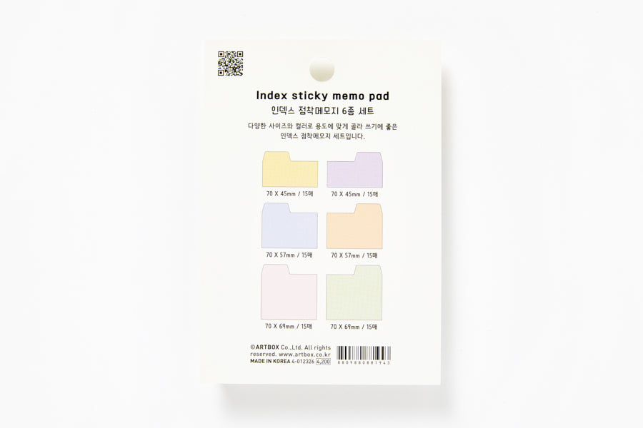 Sticky Memo Pad Index 6 Color