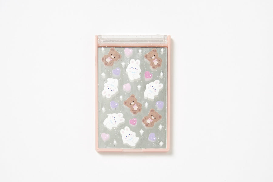 Pocket Transparent Cover Mirror - Bear & Bunny