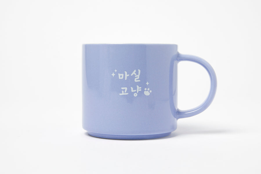 Character Cover Mug (450ml) - Blue Cat