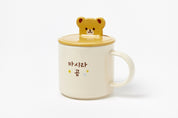 Character Cover Mug (450ml) - Ivory Bear