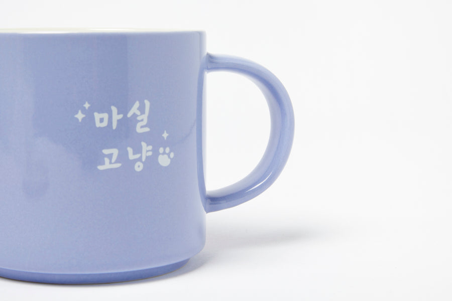 Character Cover Mug (450ml) - Blue Cat