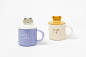 Character Cover Mug (450ml) - Blue Cat