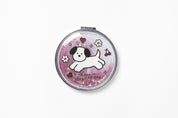 Glitter Puppy Dual Hand Compact Mirror