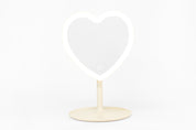 LED Table Mirror - Ivory Heart