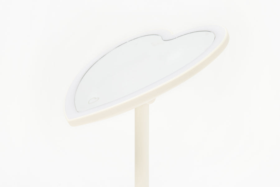 LED Table Mirror - Ivory Heart