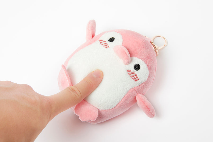 KEYRING I LOVE YOU FAT GUIN PINK