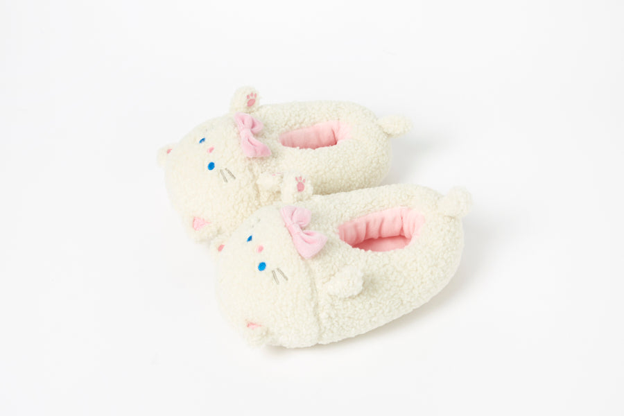 Soft Malang Slippers: Cat (White)