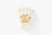 Cat Paw Fingerless Gloves - Ivory