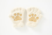 Cat Paw Fingerless Gloves - Ivory