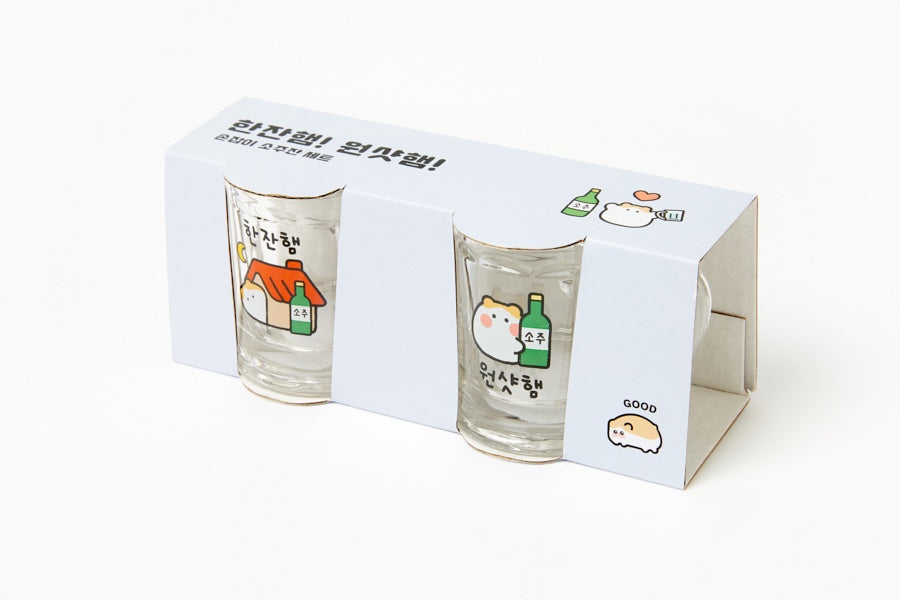 Soju Glass Set with Handle - Hamster