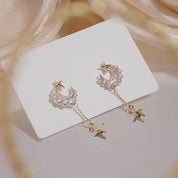 Earrings Star Moon Diamond