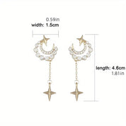 Earrings Star Moon Diamond