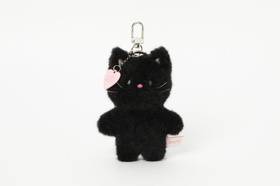 MINI KEYRING BLACK CAT HEART CHARM