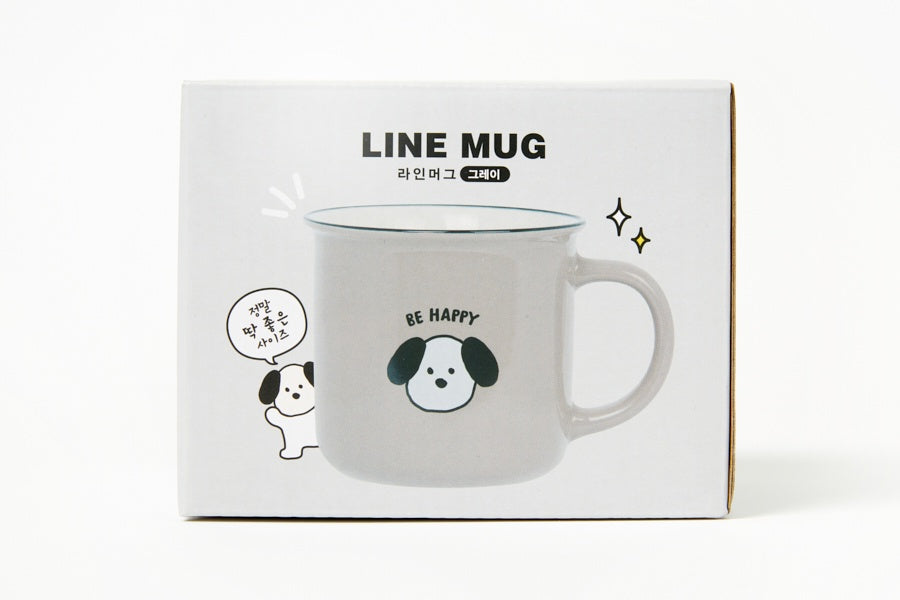 Mug Line Colour Collection - Grey Dog