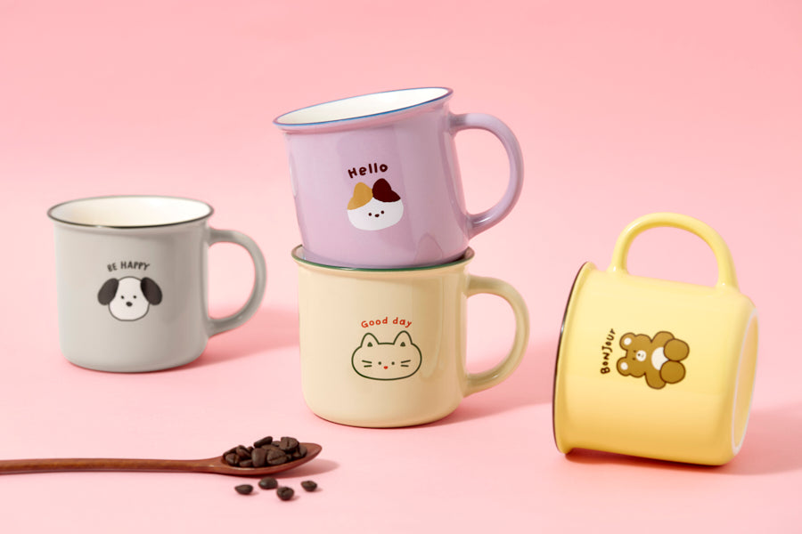 Mug Colour Line Collection - Beige Cat