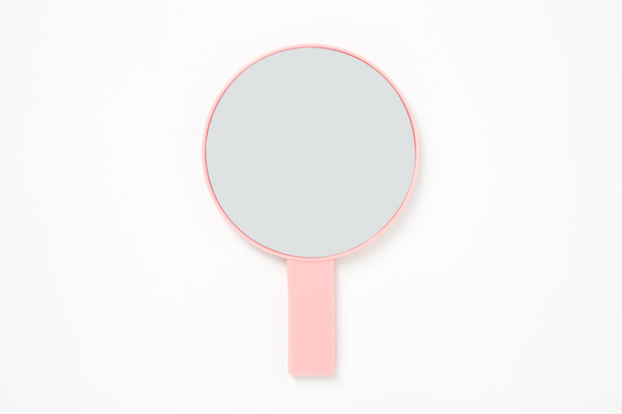 Round Hand Glitter Mirror 'Adorable' Babichon (Pink)