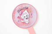 Round Hand Glitter Mirror 'Adorable' Babichon (Pink)