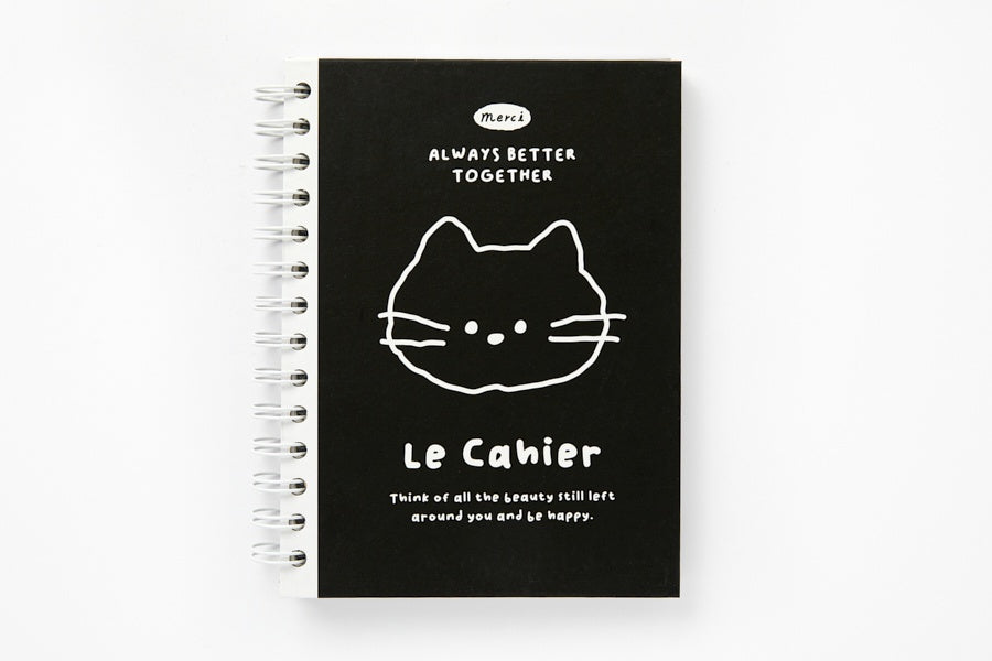 Spiral Notebook - Cat (Black)