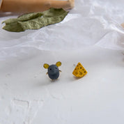 Earrings Mouse & Cheese